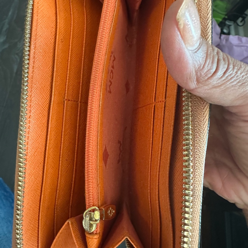 MCM Cognac Leather Zip Wallet - Picture 4 of 7